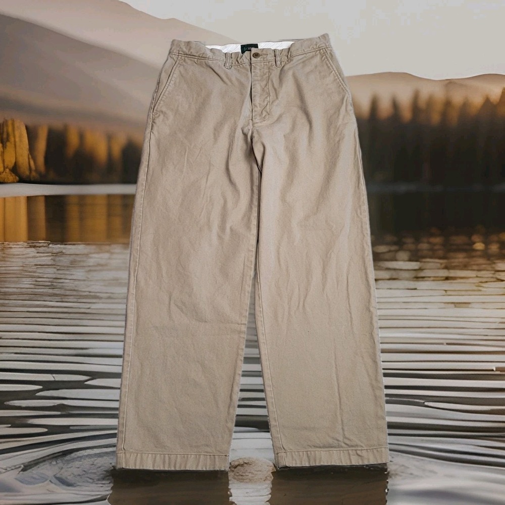 J.Crew Classic Chino Pants Men 30x30 (fits 30x28) Khaki Tan Cotton Twill Oarsman